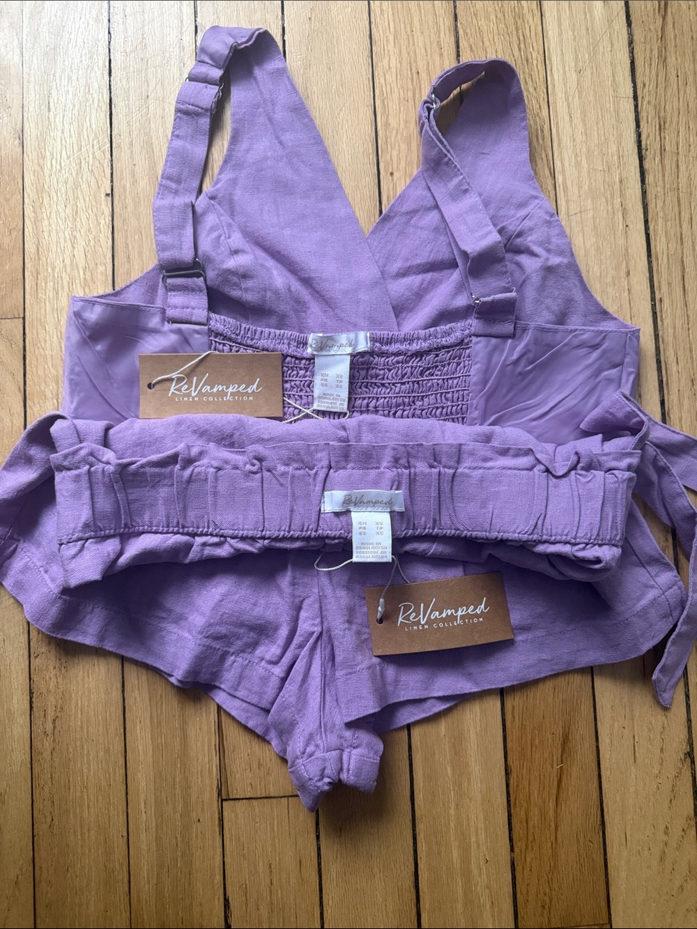 Lilac Two-Piece Crop Top & High-Waist Shorts Set - Picture 5 of 5